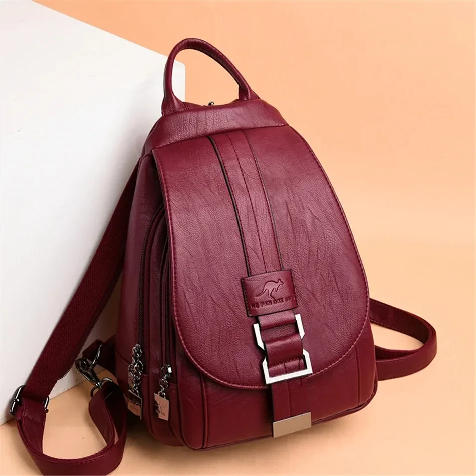 School Backpack Teen - Multifunctionele dames leren rugzakken Vintage rugzak