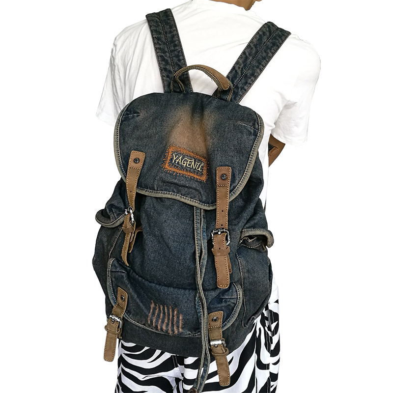 Retro canvas leren dubbele sch - Canvas Backpack Casual recensie en prijs