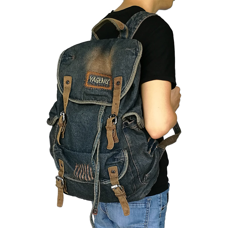 Retro canvas leren dubbele sch - Canvas Backpack Casual recensie en prijs